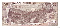 alte 20 Schilling banknote Rückseite